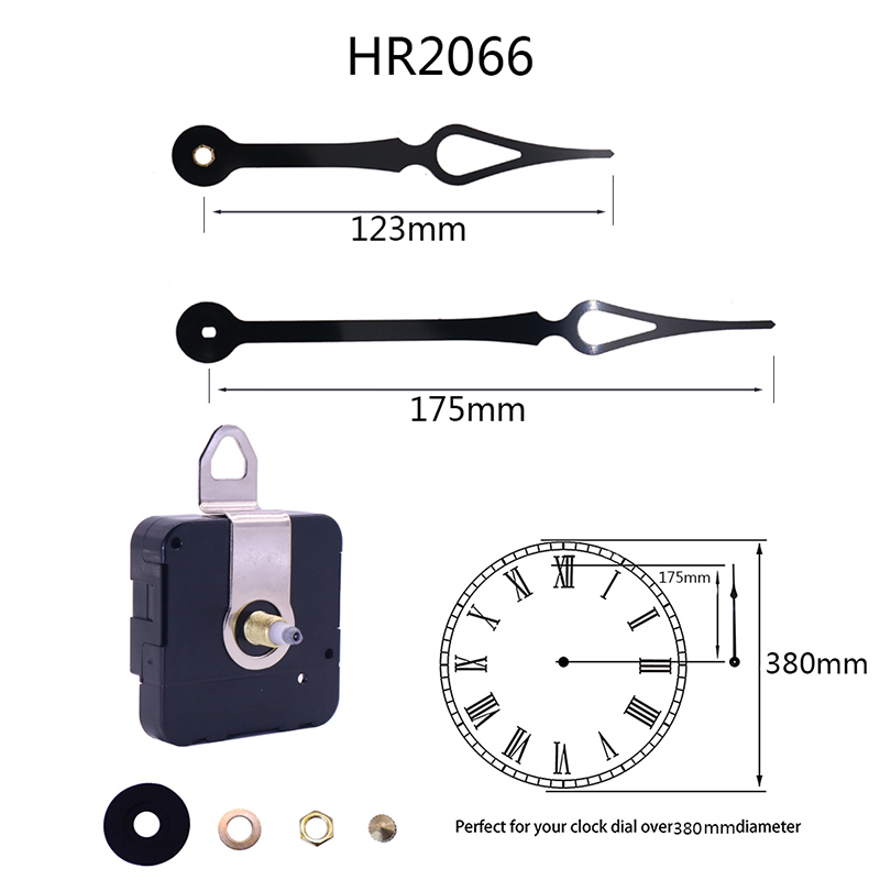 HR1688-17mm step black clock bevægelse og HR2066 urhænder
